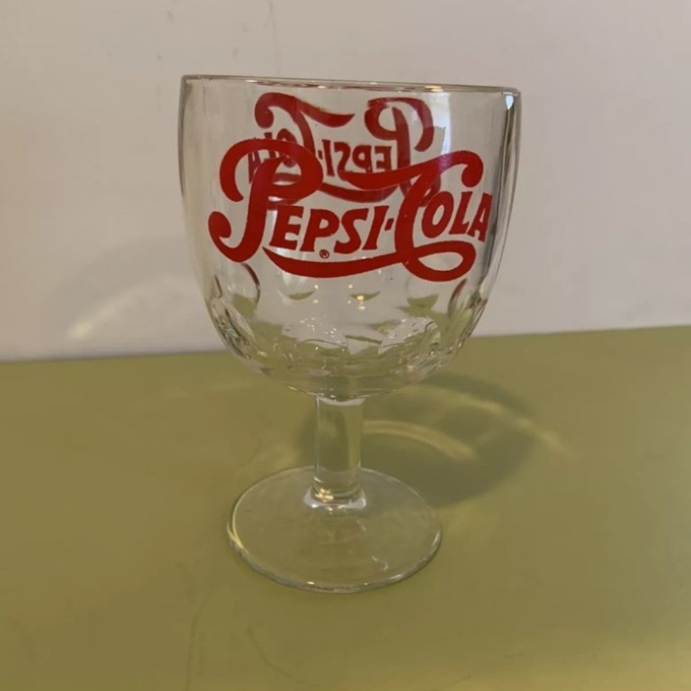 Vintage 1970’s Pepsi Cola 6” Thumbprint Goblet